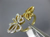 ESTATE LARGE .36CT DIAMOND 14K YELLOW GOLD 3D CLASSIC DOUBLE BUTTERFLY LOVE RING