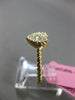 ESTATE .13CT WHITE & YELLOW DIAMOND 18K TWO TONE GOLD ROPE HEART SHAPE LOVE RING