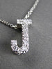 ESTATE .20CT DIAMOND 14KT WHITE GOLD 3D " J " INITIAL FLOATING PENDANT #19407