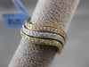 ESTATE .61CT DIAMOND 18KT WHITE & YELLOW & ROSE GOLD WAVE STACKABLE RING SET