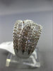 ESTATE LARGE 2.61CT BAGUETTE & ROUND DIAMOND 18KT WHITE GOLD 3D MULTI ROW RING