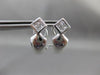 ESTATE .40CT DIAMOND PRINCESS CUT 14KT WHITE GOLD LONG CLIP ON EARRINGS #3822