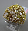 ESTATE MASSIVE 6.18CT FANCY MULTI COLOR DIAMOND 18KT GOLD 3D HANDCRAFTED RING