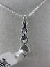 ESTATE .50CT DIAMOND 14K WHITE GOLD 5 STONE JOURNEY GRADUATING ELONGATED PENDANT