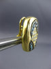 ESTATE 2.20CT WHITE & BLUE DIAMOND 18K TWO TONE GOLD 3D FLOWER FILIGREE EARRINGS