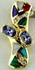.54CT DIAMOND & AAA MULTI GEM 14KT YELLOW GOLD 3D MULTI SHAPE FLOATING PENDANT