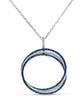 2.42CT DIAMOND & AAA SAPPHIRE 18KT WHITE GOLD 3D CIRCULAR INTERTWINING PENDANT