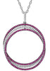 2.75CT DIAMOND & AAA RUBY 18K WHITE GOLD CIRCULAR LOVE KNOT INTERTWINING PENDANT