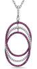 1.67CT DIAMOND & AAA RUBY 18KT WHITE GOLD 3D INTERTWINING OVAL FLOATING PENDANT