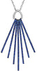 1.18CT DIAMOND & AAA SAPPHIRE 18K WHITE GOLD MULTI ROW SUNBURST FLOATING PENDANT