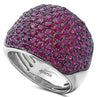 ESTATE WIDE 4.0CT AAA RUBY 18KT WHITE AND BLACK GOLD MULTI ROW CLASSIC LOVE RING