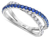 1.14CT DIAMOND & AAA SAPPHIRE 18KT WHITE GOLD 3D CRISS CROSS INFINITY LOVE RING
