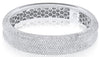 EXTRA LARGE 11.31CT DIAMOND 18KT WHITE GOLD MULTI ROW ETERNITY BANGLE BRACELET