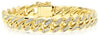 ESTATE LARGE 3.45CT DIAMOND 14KT YELLOW GOLD 3D CUBAN SOLID TENNIS BRACELET