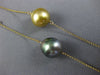 LARGE & LONG .80CT DIAMOND & AAA MULTI COLOR PEARLS 14KT YELLOW GOLD 3D NECKLACE