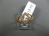 ESTATE .10CT DIAMOND 14KT ROSE GOLD 3D SQUARE LOVE KNOT PAST PRESENT FUTURE RING