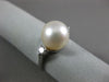 ESTATE .16CT DIAMOND & AAA SOUTH SEA PEARL 18KT WHITE GOLD 3D ENGAGEMENT RING