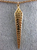 ESTATE .44CT DIAMOND 18K ROSE GOLD 3D TRIANGULAR PAVE ENLONGATED BAR FUN PENDANT