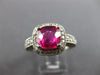 ESTATE LARGE 4.54CT DIAMOND & AAA RUBY 14KT WHITE GOLD 3D ENGAGEMENT RING #26407