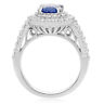 ESTATE EGL 3.37CT DIAMOND & AAA SAPPHIRE 18KT WHITE GOLD 3D HALO ENGAGEMENT RING