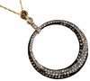 .80CT WHITE & MOCHA DIAMOND 14KT YELLOW GOLD 3D MULTI ROW CIRCLE OF LIFE PENDANT