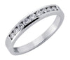 ESTATE .33CT DIAMOND 14KT WHITE GOLD 3D CLASSIC ROUND CHANNEL ANNIVERSARY RING