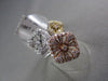 ESTATE MASSIVE TRI FLOWER 18KT WHITE YELLOW & ROSE 1.58CT DIAMOND RING BEAUTIFUL