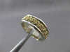 ANTIQUE WIDE 14KT WHITE & YELLOW GOLD WOVEN WEDDING ANNIVERSARY RING 7mm #23564