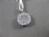 ESTATE .58CT DIAMOND 18KT WHITE GOLD FILIGREE CLUSTER FLOATING PENDANT & CHAIN