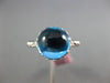 ESTATE 3.04CT DIAMOND & AAA CABOCHON BLUE TOPAZ 14KT WHITE GOLD 3 STONE FUN RING