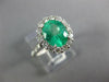 2.80CT DIAMOND & AAA EMERALD 18K WHITE GOLD 3D OVAL HALO CLASSIC ENGAGEMENT RING