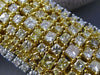 ESTATE MASSIVE 24.86CT WHITE & FANCY INTENSE YELLOW DIAMOND 14K GOLD 3D BRACELET