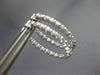 ESTATE 1.0CT DIAMOND 14KT WHITE GOLD 3D ROUND OVAL DOUBLE SIDED HOOP EARRINGS