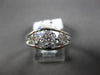ESTATE .48CT ROUND CUT DIAMOND 14K WHITE GOLD 3D CLASSIC FLOWER CLUSTER FUN RING