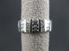 ESTATE WIDE 1CT DIAMOND 14KT W GOLD ROUND BAGUETTE ANNIVERSARY RING 6mm #10895