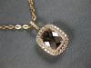 ESTATE 1.41CT DIAMOND 14K ROSE GOLD 3D CLASSIC CUSHION FILIGREE FLOATING PENDANT