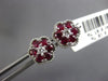 ESTATE .77CT DIAMOND & AAA RUBY 18KT WHITE GOLD 3D FLOWER FILIGREE STUD EARRINGS