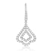 ESTATE 1.46CT DIAMOND 14KT WHITE GOLD TEAR DROP DOUBLE HEART LEVERBACK EARRINGS