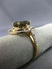 ESTATE LARGE 2.57CT DIAMOND & AAA SMOKY TOPAZ 14KT YELLOW GOLD ENGAGEMENT RING