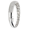ESTATE LARGE 3.75CT DIAMOND 18K WHITE GOLD 3D PAVE SEMI ETERNITY BANGLE BRACELET