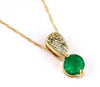 .64CT DIAMOND & AAA EMERALD 14K YELLOW GOLD 3D ROUND TEAR DROP SOLITAIRE PENDANT