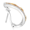 WIDE 1.42CT MULTI COLOR DIAMOND 18KT TRI COLOR GOLD 3D UMBRELLA CLIP ON EARRINGS