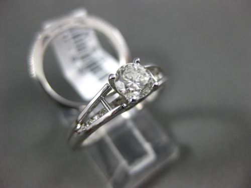 ESTATE .68CT DIAMOND 14KT WHITE GOLD 3D ENGAGEMENT WEDDING ANNIVERSARY RING SET