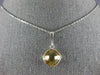 ESTATE 5.0CT AAA CITRINE 14K WHITE GOLD CUSHION CLASSIC BEZEL PENDANT WITH CHAIN