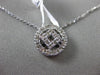 ESTATE .34CT DIAMOND 18KT WHITE GOLD CIRCLE AND SQUARE FILIGREE FLOATING PENDANT