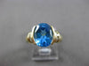 ESTATE LARGE 1.60CT DIAMOND & BLUE TOPAZ 14KT YELLOW GOLD ENGAGEMENT RING #23922