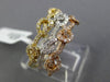 ESTATE WIDE .49CT DIAMOND 18K WHITE YELLOW & ROSE GOLD MULTI ROW LOVE KNOT RING