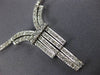 ESTATE LARGE 1.52CT DIAMOND 14KT WHITE GOLD DROP FLOATING V NECKLACE #14876