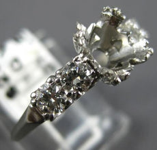 ANTIQUE .55CT DIAMOND PLATINUM 3D ROUND FISHTAIL SEMI MOUNT ENGAGEMENT #21989