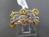 ESTATE WIDE .49CT DIAMOND 18K WHITE YELLOW & ROSE GOLD MULTI ROW LOVE KNOT RING